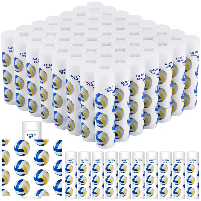 DMSKY 60 Pcs Volleyball Lip Balm Bulk Volleyball Party Favors for Team Volleyball Gifts for Players Teen Girls Boys Sports Party Supplies